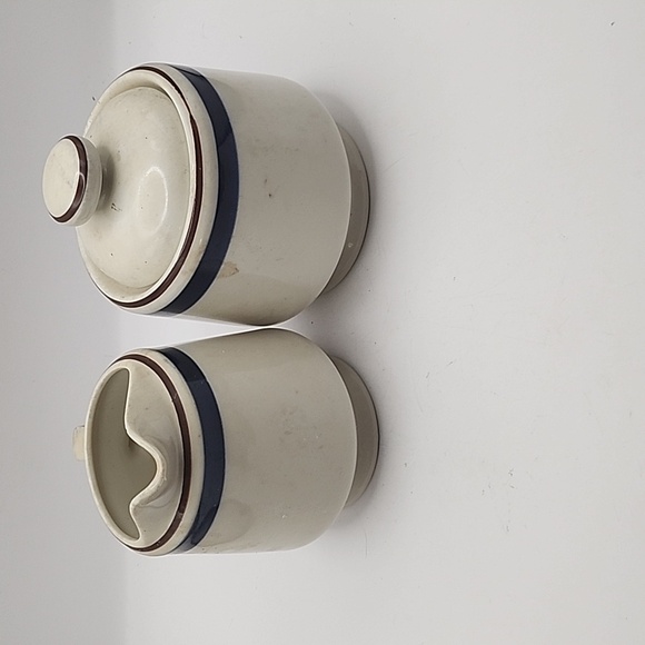 Vintage Galaxy Stone Ware Creamer & Sugar Set Blue Made in Japan - Picture 2 of 9
